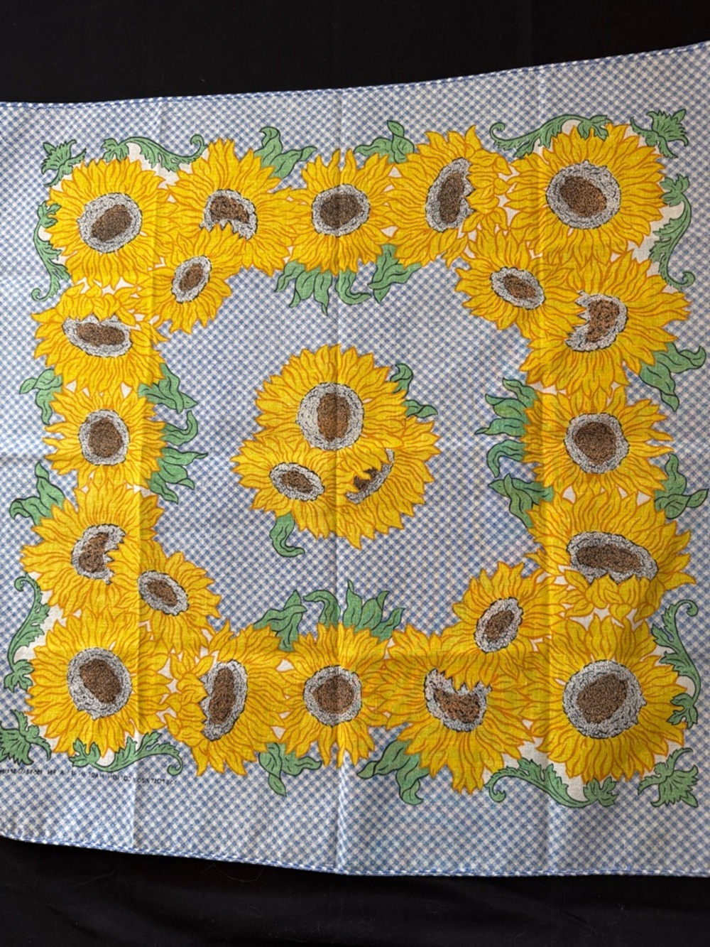 Vintage Sunflower Bandana Scarf - Picture 8 of 8